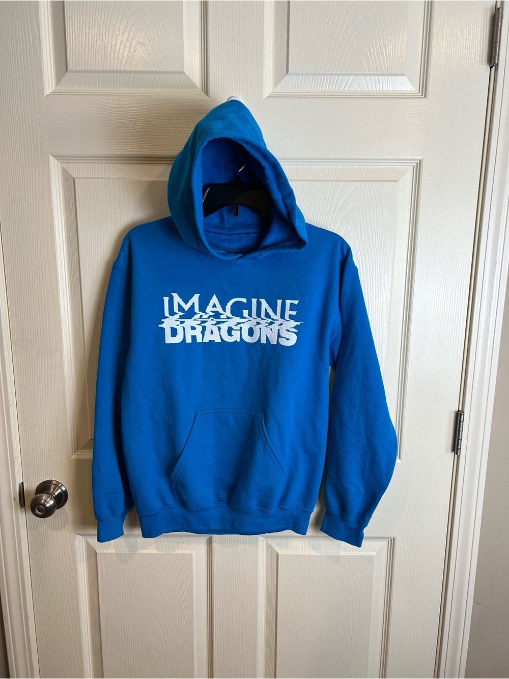 Imagine Dragons mercury globe Blue Logo Hoodie small